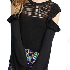 Maeve  Knit Sweater with Ruffle Details